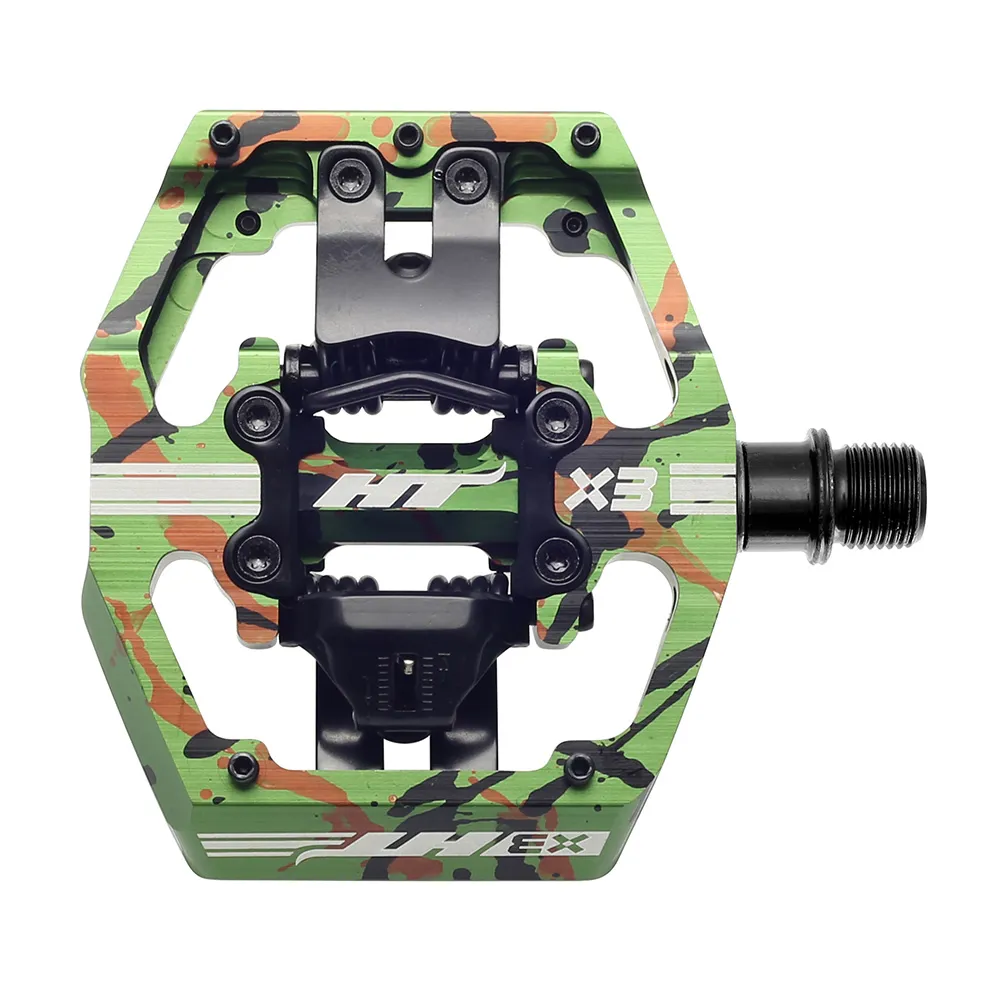 uPRISE Bikes HT Components X3 Clipless MTB Pedals -  Camo Green | Price match, 365 day returns, 18-Month Warranty, Finance Available & Free UK Delivery