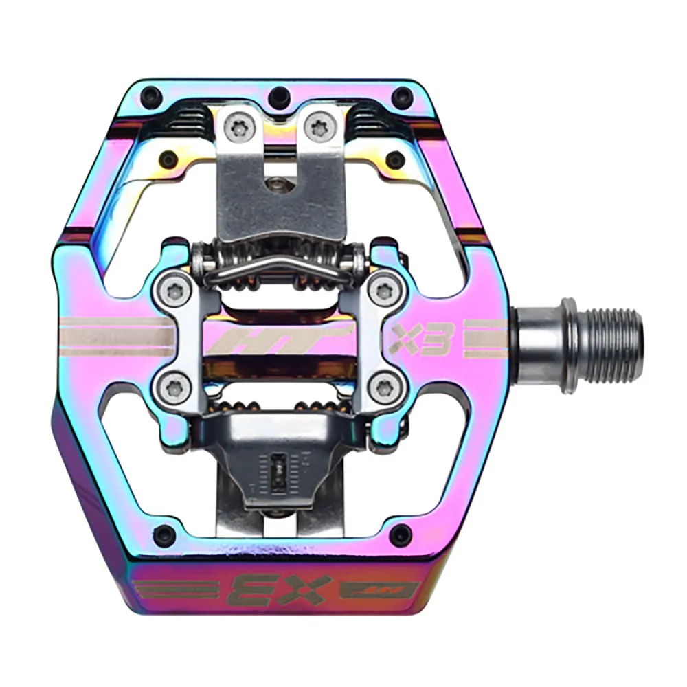 uPRISE Bikes HT Components X3 Clipless MTB Pedals - Oil Slick | Price match, 365 day return s, 18-Month Warranty, Finance Available & Free UK Delivery