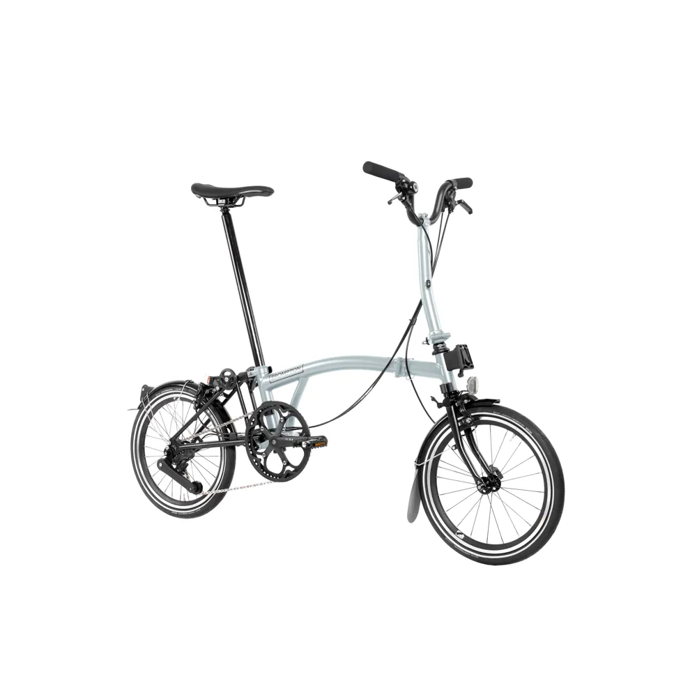 uPRISE Bikes Brompton M12L P line 2025 12 Speed Folding Bike - Lunar Ice | Price match, 365 day return s, 18-Month Warranty, Finance Available & Free UK Delivery
