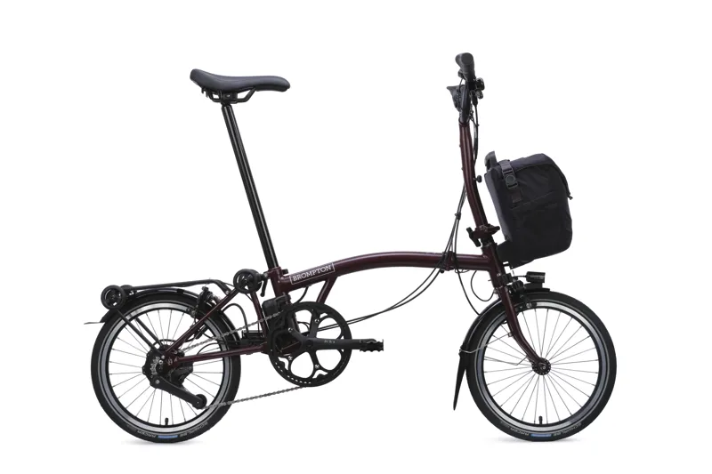 Brompton C Line 4-speed SuperRoll+ Mid Bar 2027 Electric Folding Bike - Plum Red
