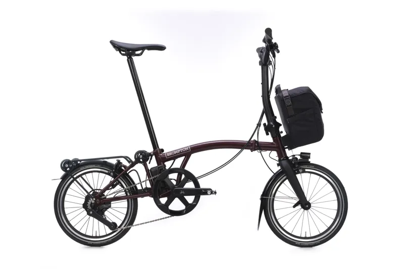 Brompton P Line 4-speed SuperRoll+ Mid Bar 2027 Electric Folding Bike - Plum Red