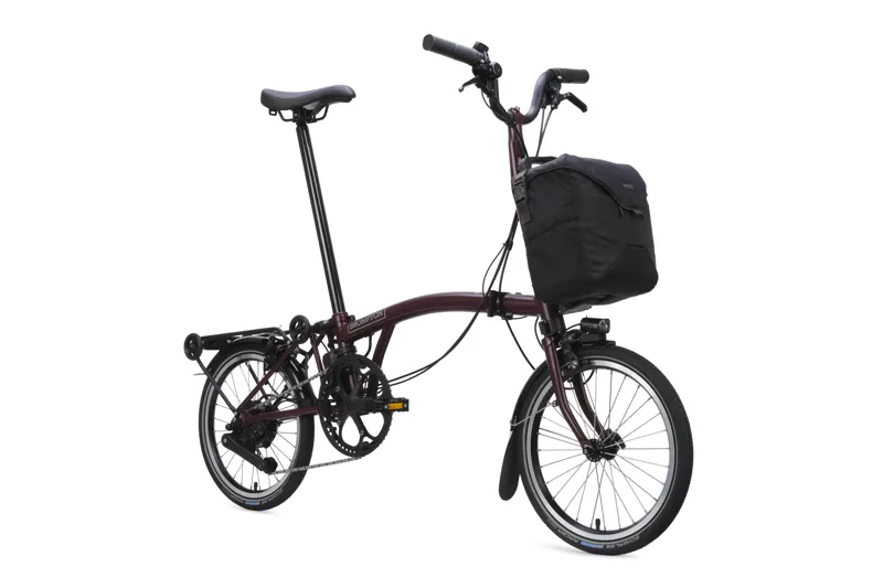 Brompton C Line 4-speed SuperRoll+ Mid Bar 2027 Electric Folding Bike - Plum Red-1