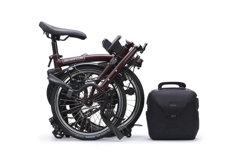 Brompton C Line 4-speed SuperRoll+ Mid Bar 2027 Electric Folding Bike - Plum Red-3