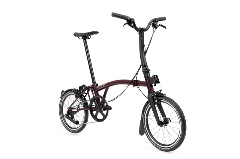 Brompton P Line 4-speed Mid Bar 2027 Folding Bike - Plum Red-1