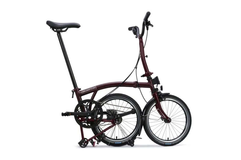 Brompton C Line 4-speed Mid Bar 2027 Folding Bike - Plum Red-2