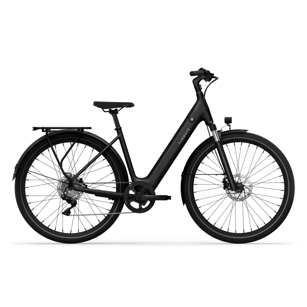 uPRISE Bikes Tenways CGO800 Plus 2025 Electric Hybrid Bike - 48cm - Midnight Black | Price match, 365 day returns, 18-Month Warranty, Finance Available & Free UK Delivery