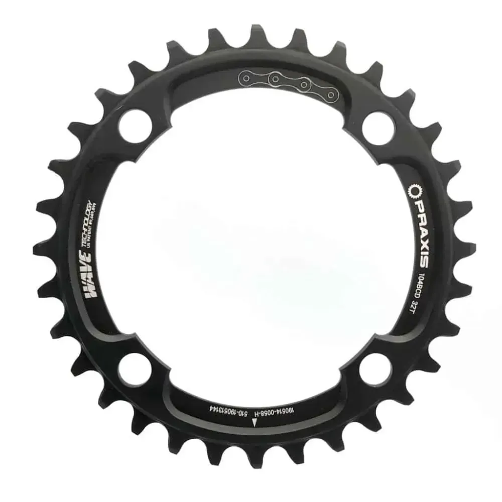 uPRISE Bikes Praxis Works Praxis 1X 104BCD Wave Tech MTB Chainring - Black | Price match, 365 day return s, 18-Month Warranty, Finance Available & Free UK Delivery