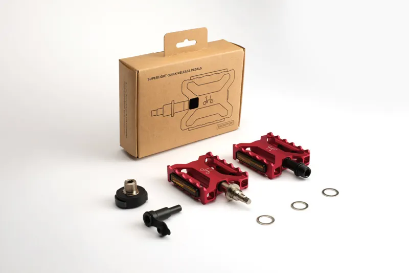 Brompton ColourLab Superlight Quick Release Pedals - Red-1