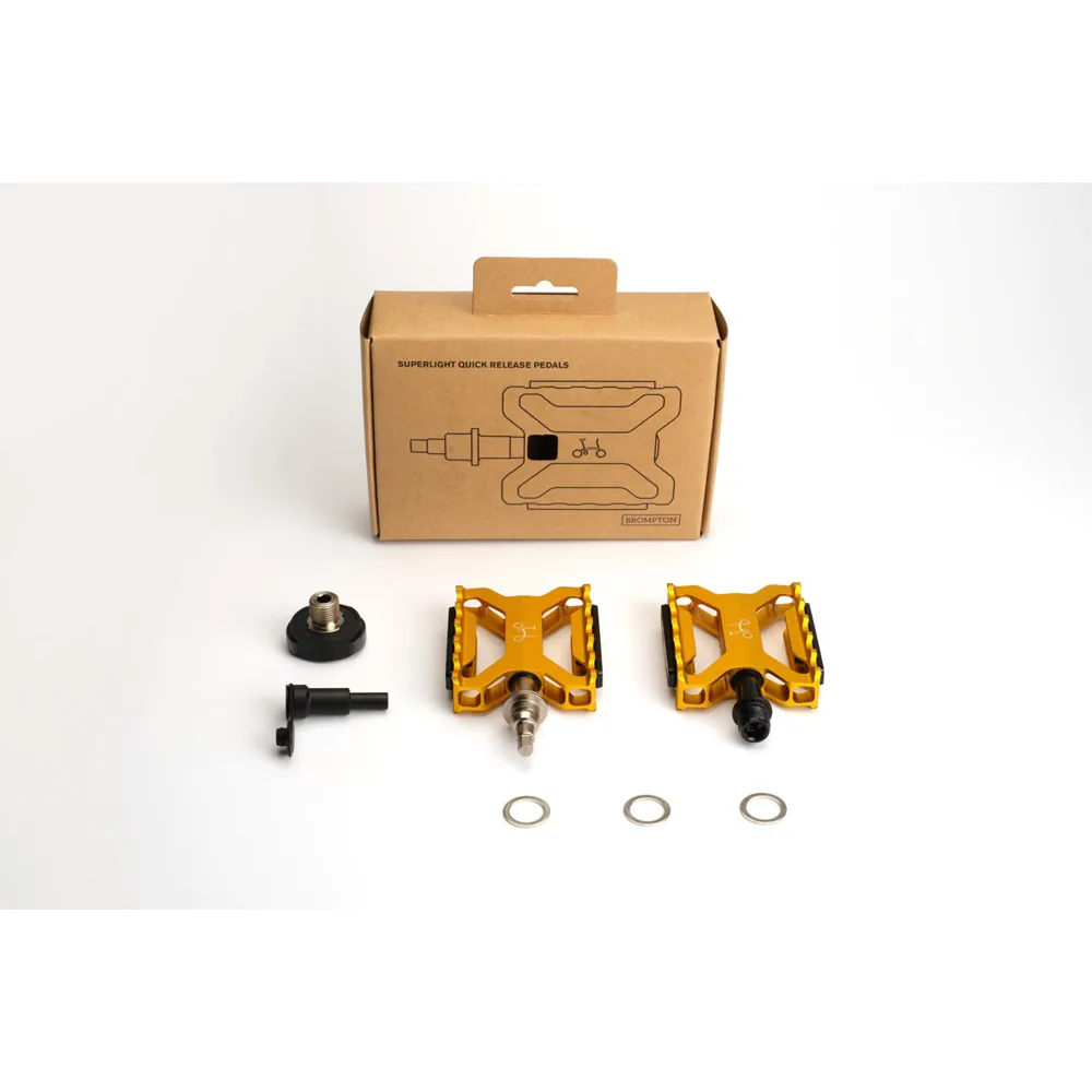 uPRISE Bikes Brompton ColourLab Superlight Quick Release Pedals - Gold | Price match, 365 day returns, 18-Month Warranty, Finance Available & Free UK Delivery