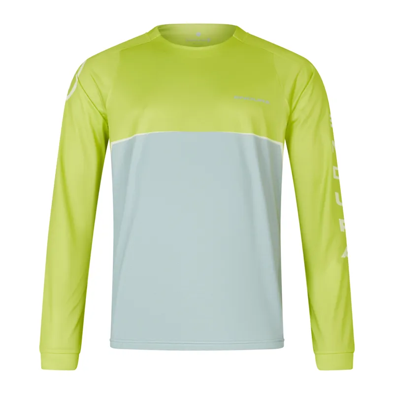 Endura SingleTrack Core Printed Long Sleeve Jersey - Lime Green