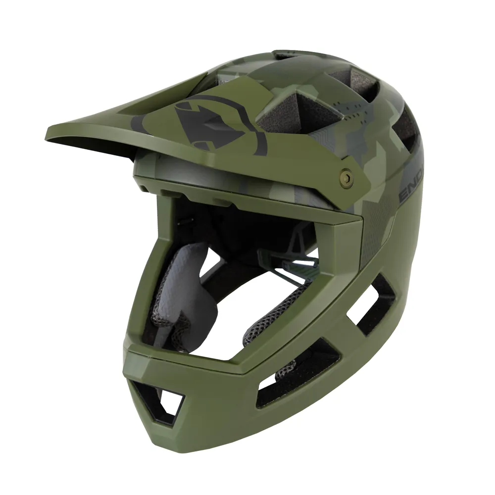 uPRISE Bikes Endura SingleTrack Youth MTB Full Face Helmet - Olive Green | Price match, 365 day returns, 18-Month Warranty, Finance Available & Free UK Delivery