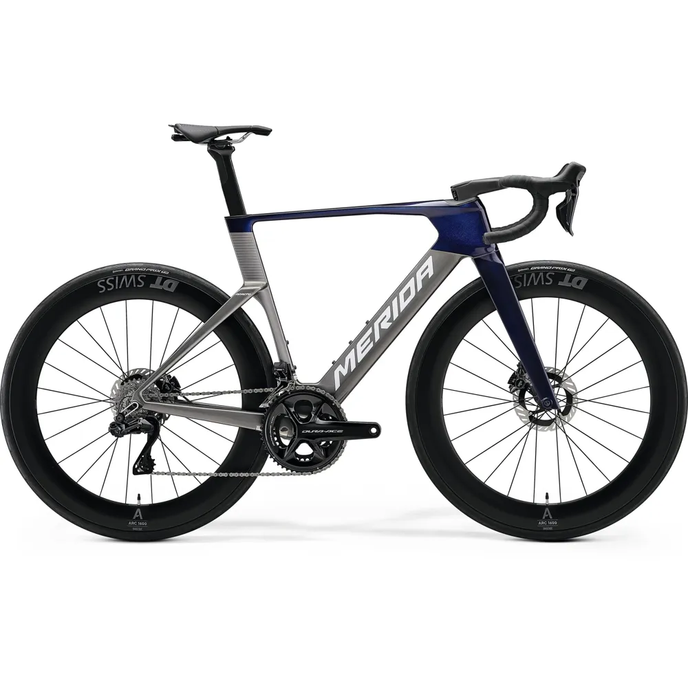uPRISE Bikes Merida Reacto Pro 2027 Carbon Aero Road Bike - Grey/Blue/Silver | Price match, 365 day returns, 18-Month Warranty, Finance Available & Free UK Delivery