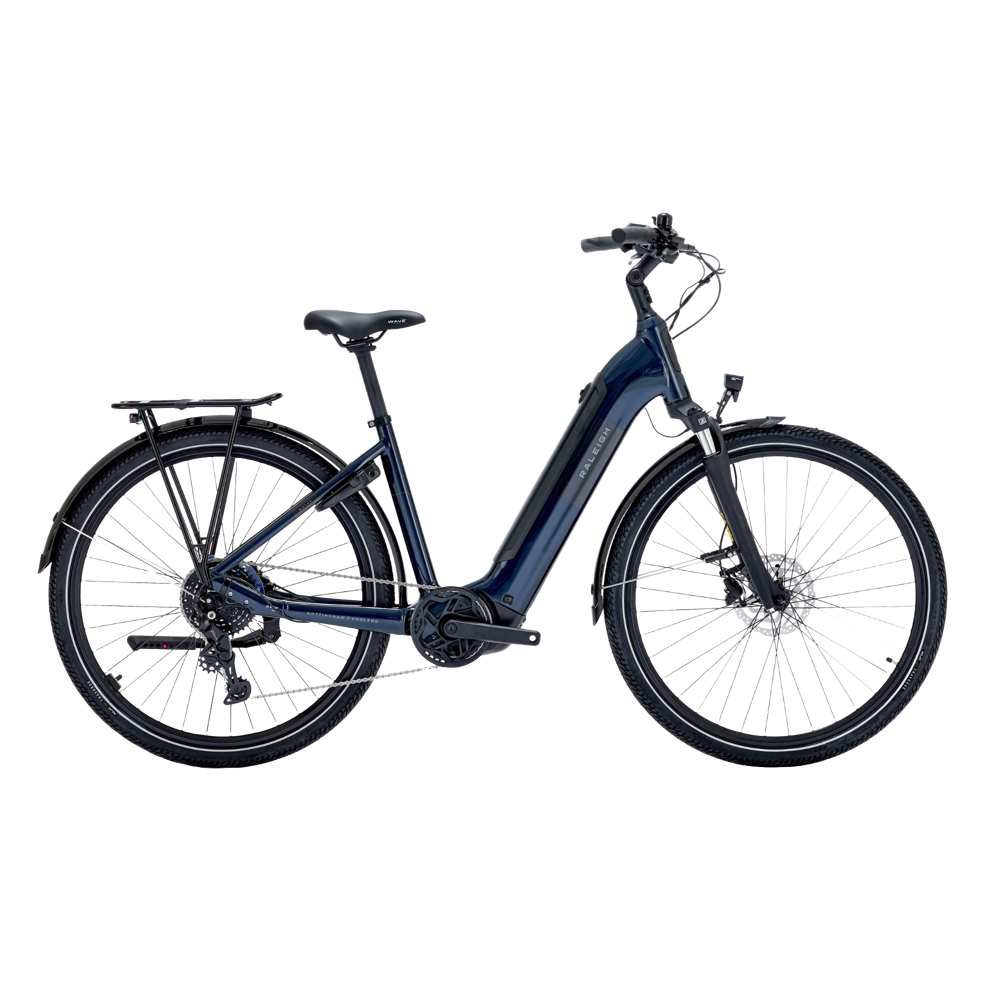 uPRISE Bikes Raleigh Motus Low Step 2026 Electric Hybrid Bike - Night Blue | Price match, 365 day returns, 18-Month Warranty, Finance Available & Free UK Delivery