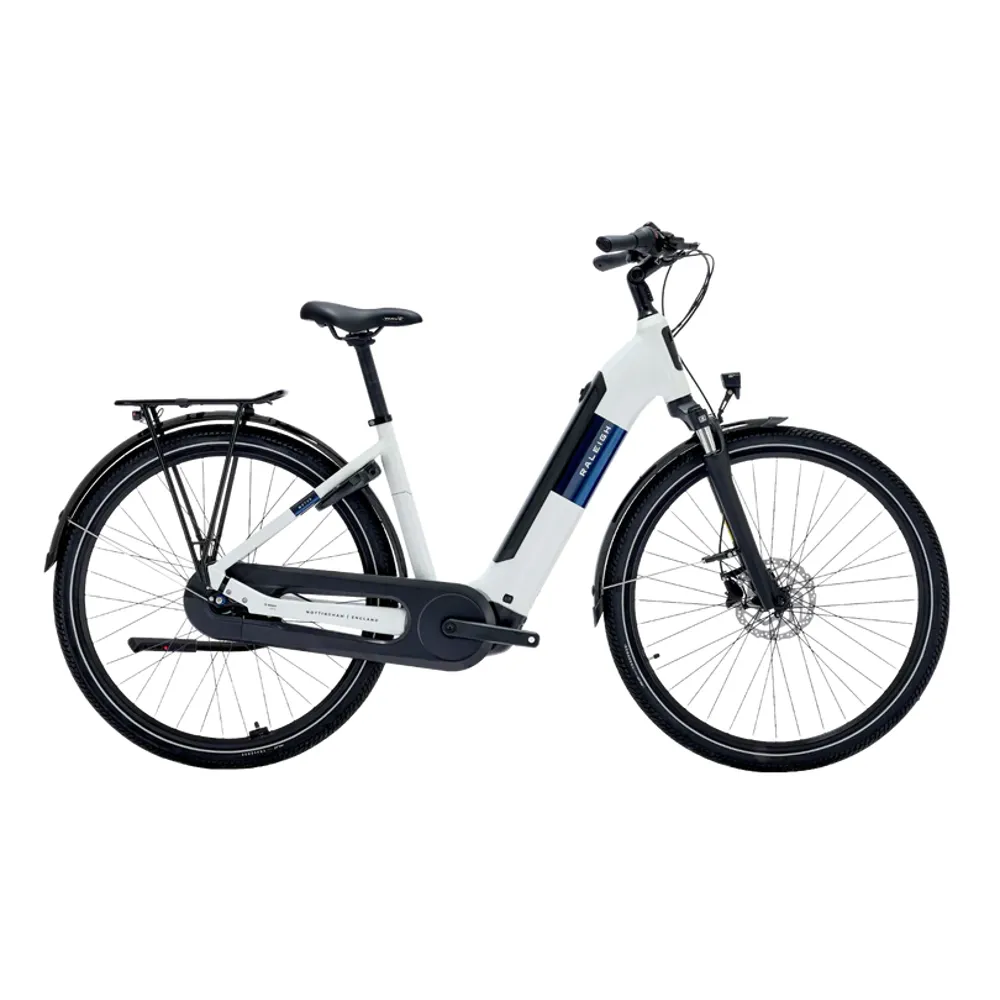 uPRISE Bikes Raleigh Motus Low Step 2026 Electric Hybrid Bike - Sparkling White | Price match, 365 day returns, 18-Month Warranty, Finance Available & Free UK Delivery