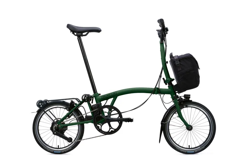 Brompton C Line 4-speed SuperRoll+ Mid Bar 2027 Electric Folding Bike - Racing Green