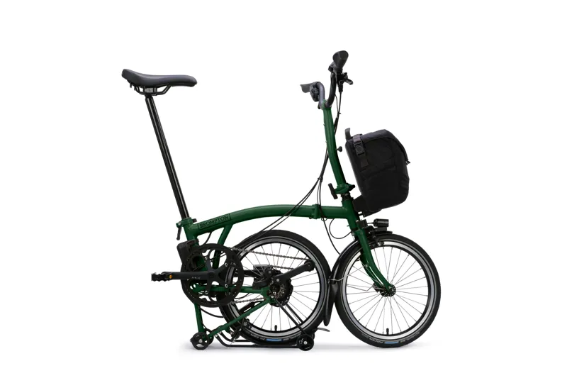 Brompton C Line 4-speed SuperRoll+ Mid Bar 2027 Electric Folding Bike - Racing Green-2