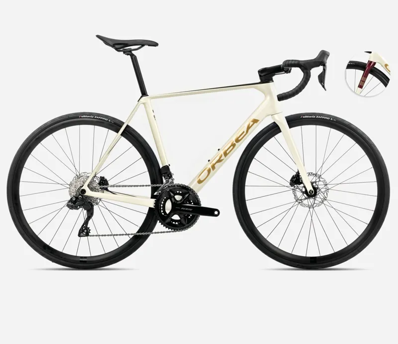 Orbea Orca M30i 2025 Carbon Road Bike - Ivory White/Burgundy