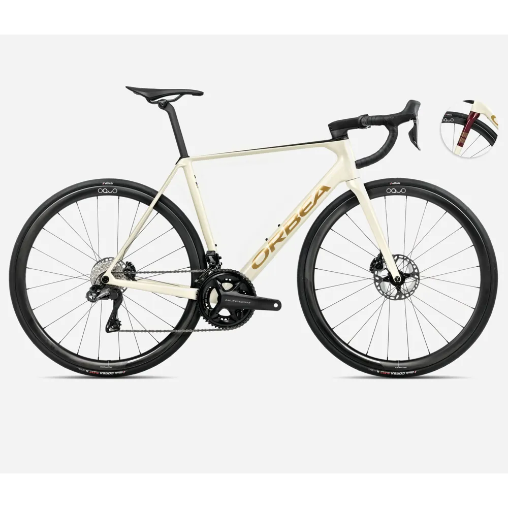 uPRISE Bikes Orbea Orca M20i Team 2025 Carbon Road Bike - Ivory White/Burgundy | Price match, 365 day return s, 18-Month Warranty, Finance Available & Free UK Delivery