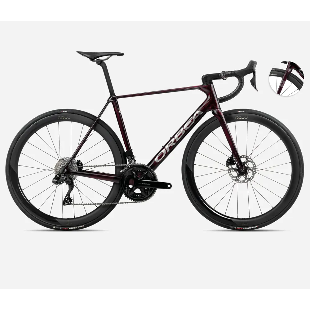 uPRISE Bikes Orbea Orca M30I LTD PWR 2025 Carbon Road Bike - Wine Red/Titanium | Price match, 365 day return s, 18-Month Warranty, Finance Available & Free UK Delivery