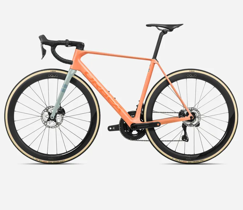 Orbea Orca M20I LTD PWR 2025 Carbon Road Bike - Orange Cloud/Blue-1