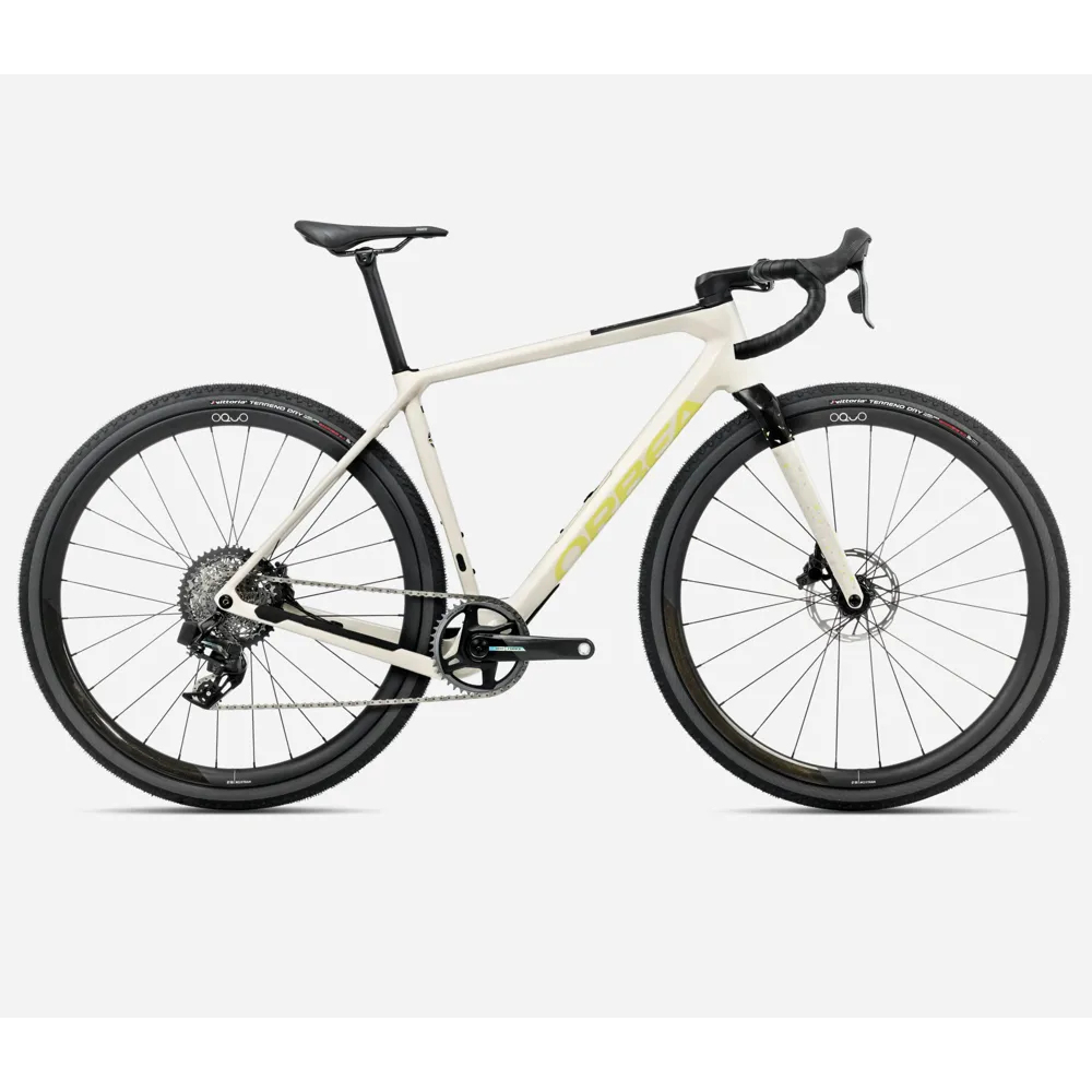 uPRISE Bikes Orbea Terra M21E Team 1X 2025 Gravel Road Bike -Ivory White/Spicy Lime | Price match, 365 day return s, 18-Month Warranty, Finance Available & Free UK Delivery