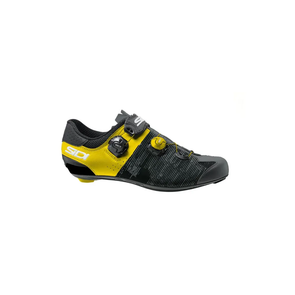 uPRISE Bikes Sidi Genius 10 Road Shoes - Anthracite/Yellow | Price match, 365 day return s, 18-Month Warranty, Finance Available & Free UK Delivery