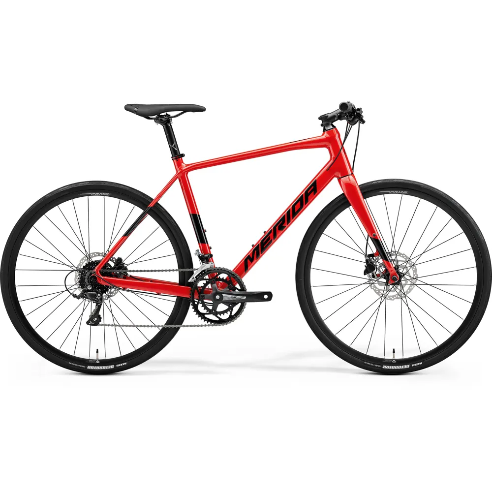 uPRISE Bikes Merida Speeder 200 2024 Hybrid Bike - Red/Black | Price match, 365 day return s, 18-Month Warranty, Finance Available & Free UK Delivery