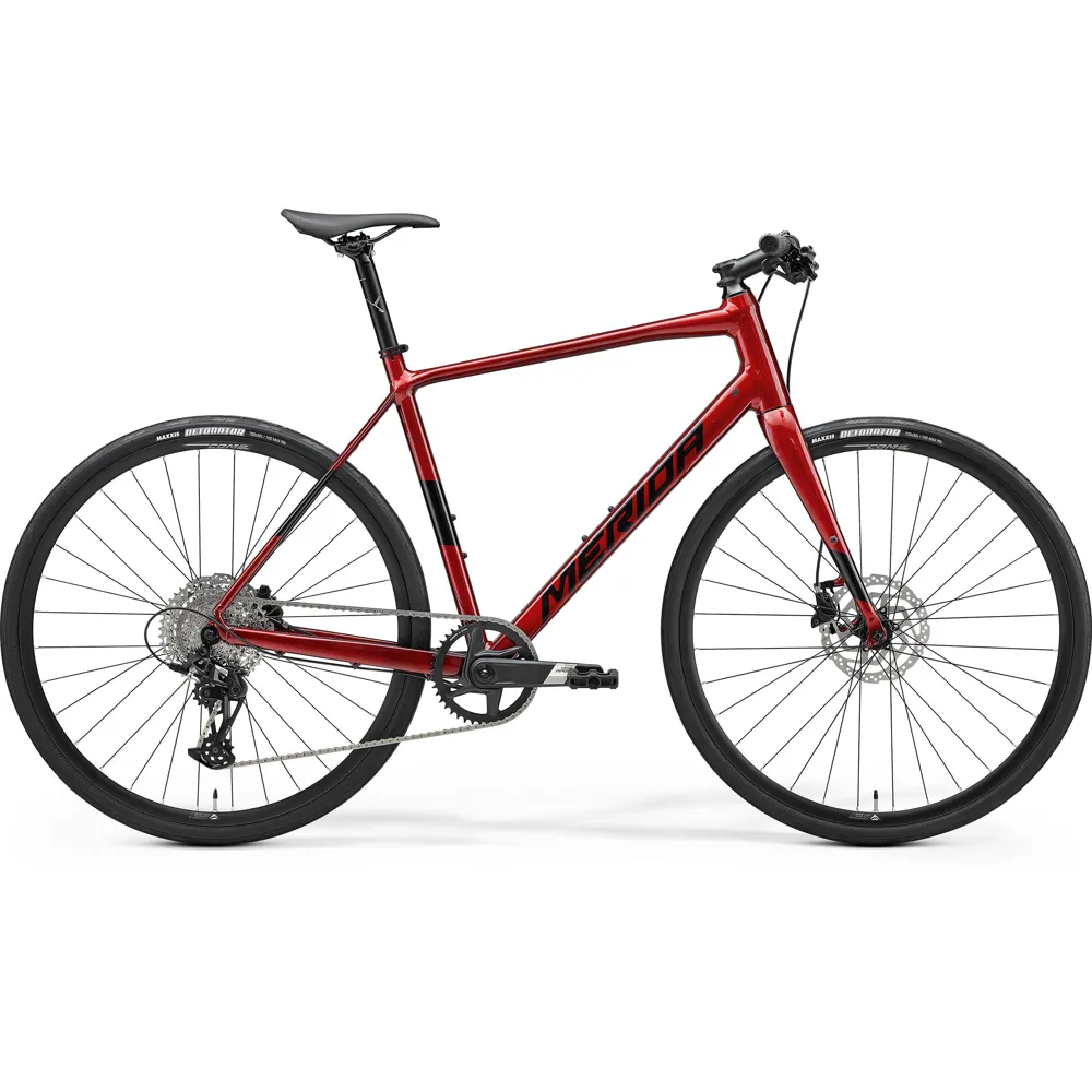 uPRISE Bikes Merida Speeder 500 2025 Hybrid Bike - Dark Red/Black | Price match, 365 day return s, 18-Month Warranty, Finance Available & Free UK Delivery