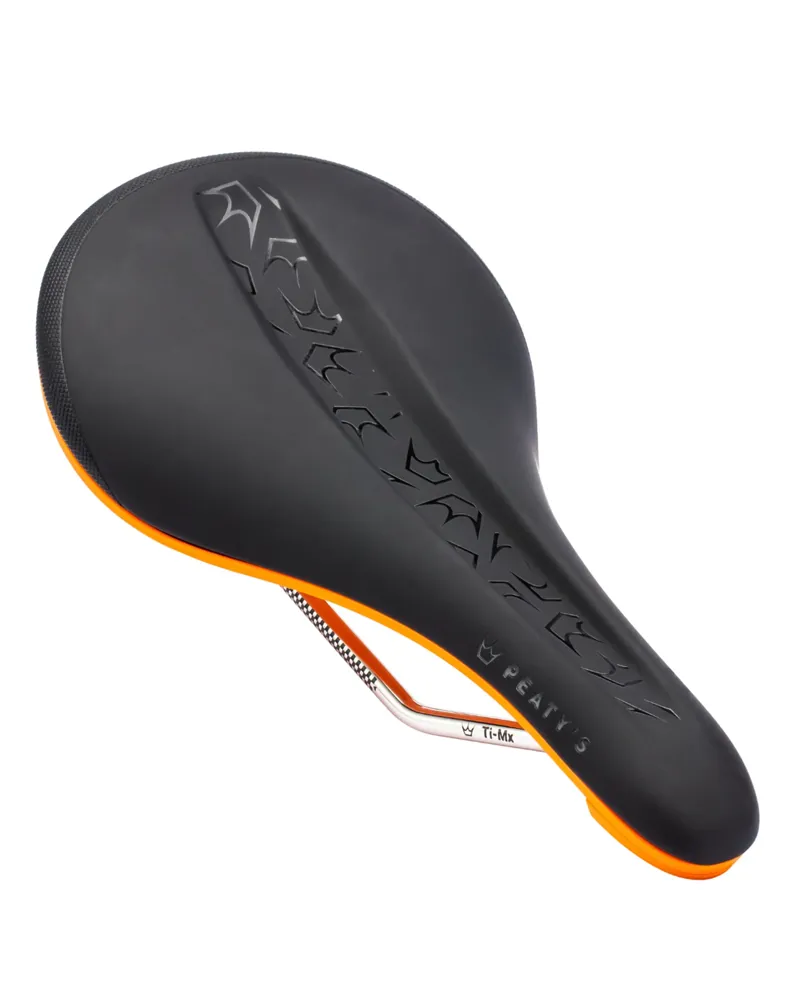 Peaty's Monarch Ti-MX Rail/Nylon Base MTB Saddle - Mango Orange