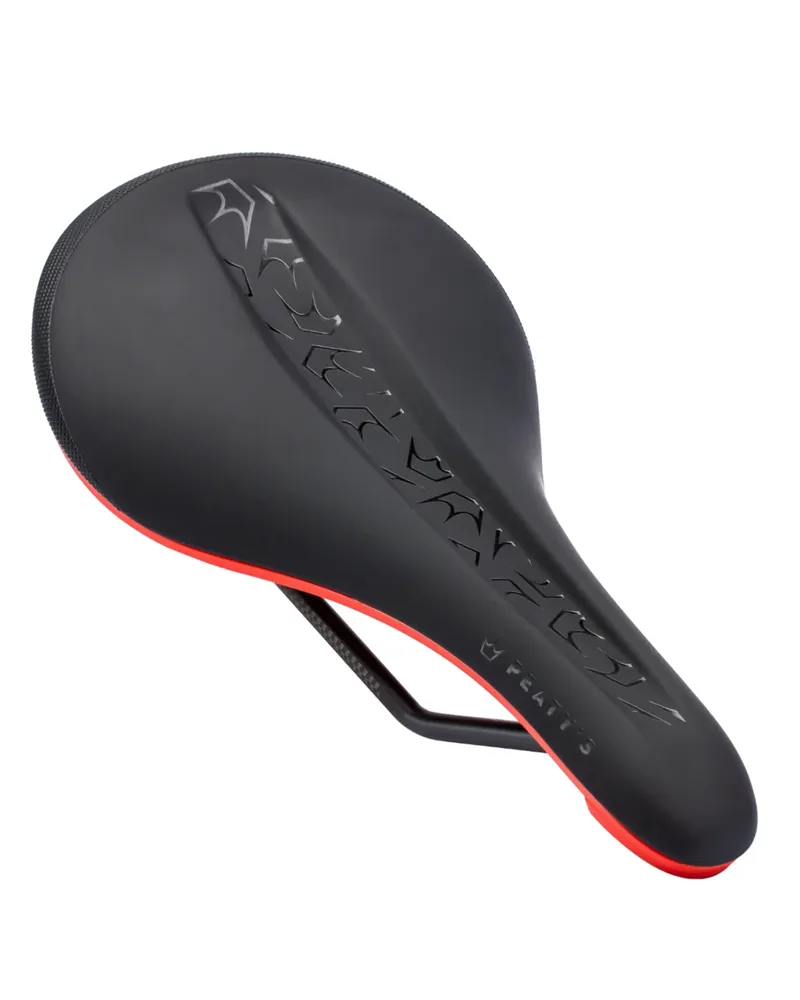 Peaty's Monarch 4130 CrMo Rail/Nylon Base MTB Saddle - Red
