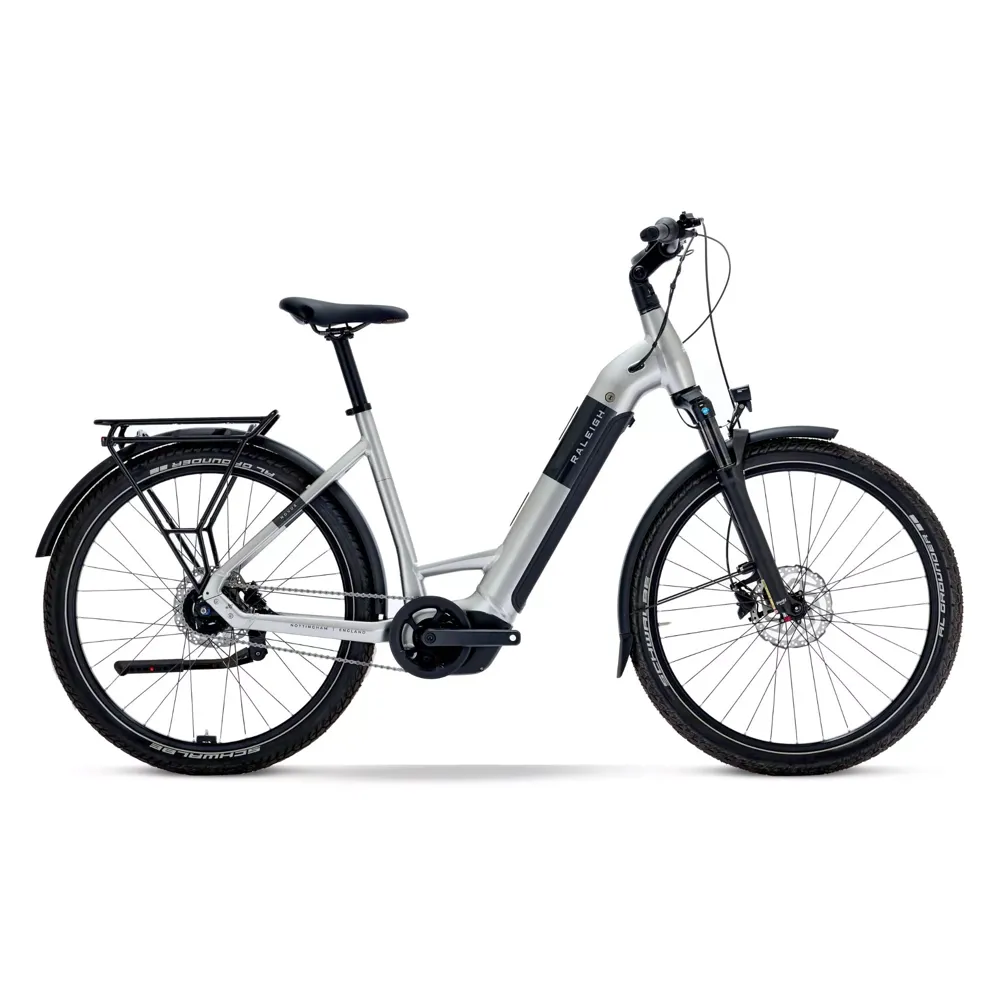 uPRISE Bikes Raleigh Novus Hub Gear Lowstep 600wh 2026 Electric Hybrid Bike - Platinum Chrome | Price match, 365 day returns, 18-Month Warranty, Finance Available & Free UK Delivery