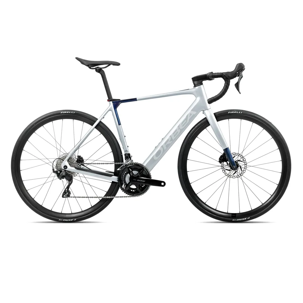 uPRISE Bikes Orbea Gain M30 2026 Electric Road Bike - Halo Silver Matt/Blue Carbon | Price match, 365 day return s, 18-Month Warranty, Finance Available & Free UK Delivery