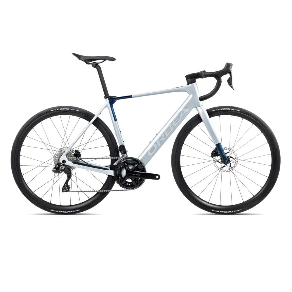 uPRISE Bikes Orbea Gain M30i 2026 Electric Road Bike - Halo Silver Matt/Blue Carbon | Price match, 365 day return s, 18-Month Warranty, Finance Available & Free UK Delivery