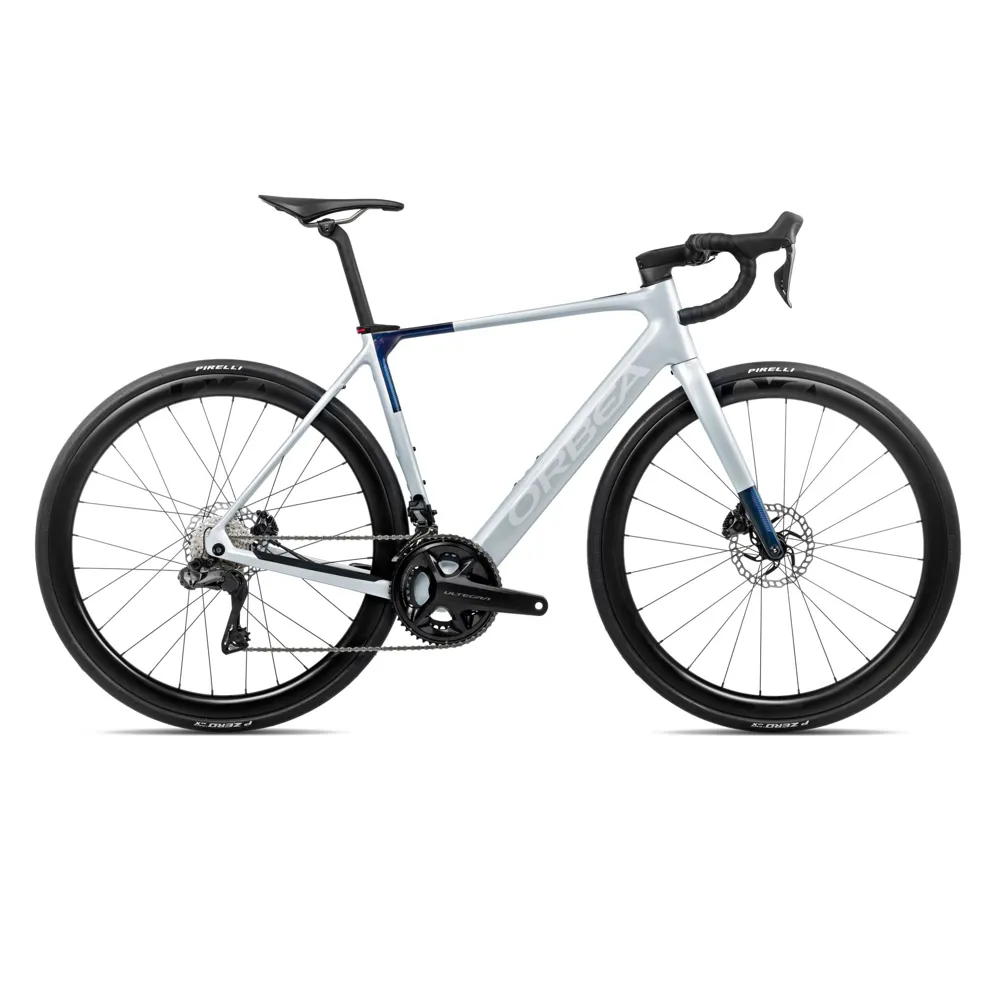 uPRISE Bikes Orbea Gain M20i 2026 Electric Road Bike - Halo Silver/Blue Carbon View | Price match, 365 day return s, 18-Month Warranty, Finance Available & Free UK Delivery