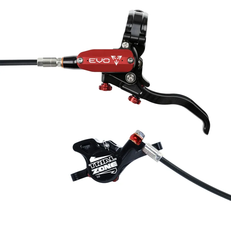 Hope Tech 4 Evo Trial Zone Disc Brake - No Rotor - Black/Red