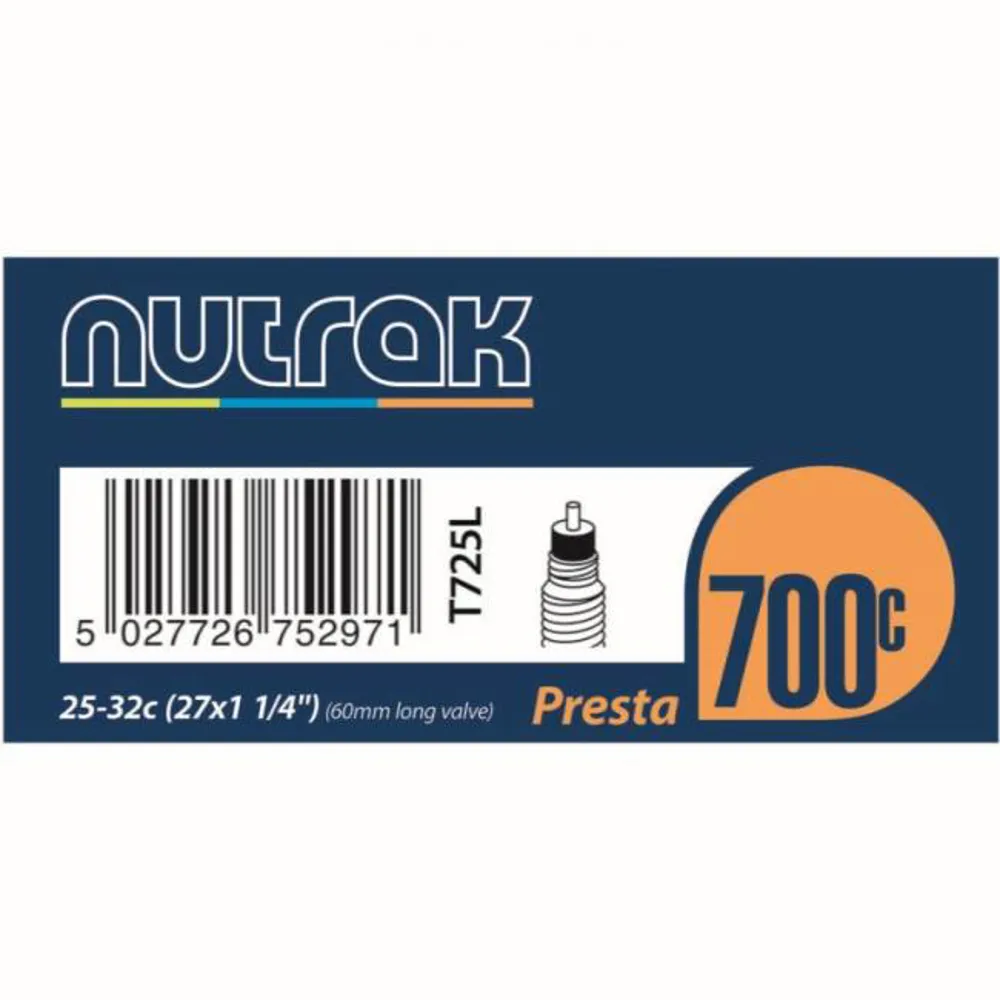 uPRISE Bikes Nutrak 700 x 25-32C Presta 60mm Long Valve Inner Tube | Price match, 365 day return s, 18-Month Warranty, Finance Available & Free UK Delivery