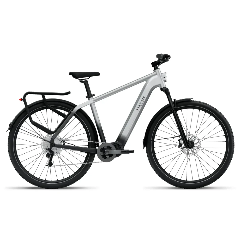 uPRISE Bikes Tenways Ago X 2025 Electric Hybrid Bike - Starlight Silver | Price match, 365 day return s, 18-Month Warranty, Finance Available & Free UK Delivery