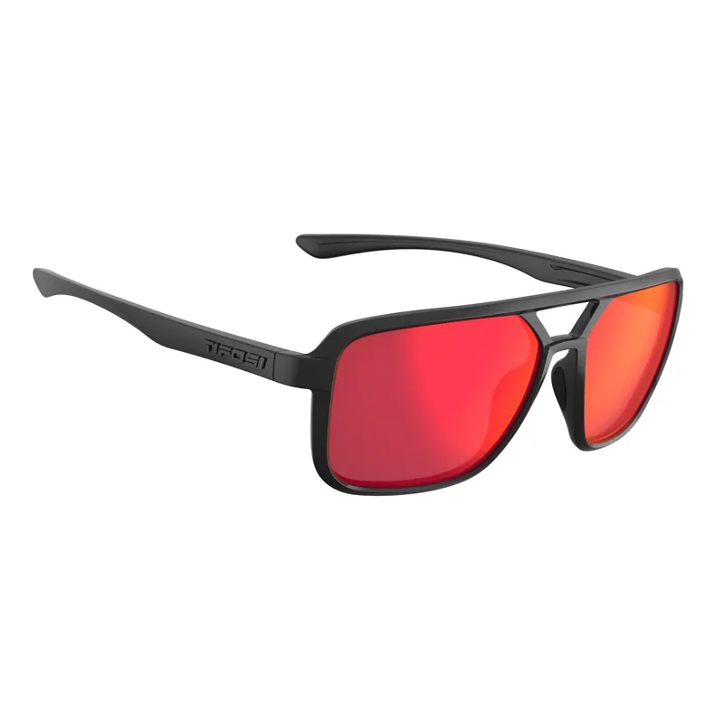 Tifosi Salto Single Lens Sunglasses - Blackout Smoke/Red Mirror-2