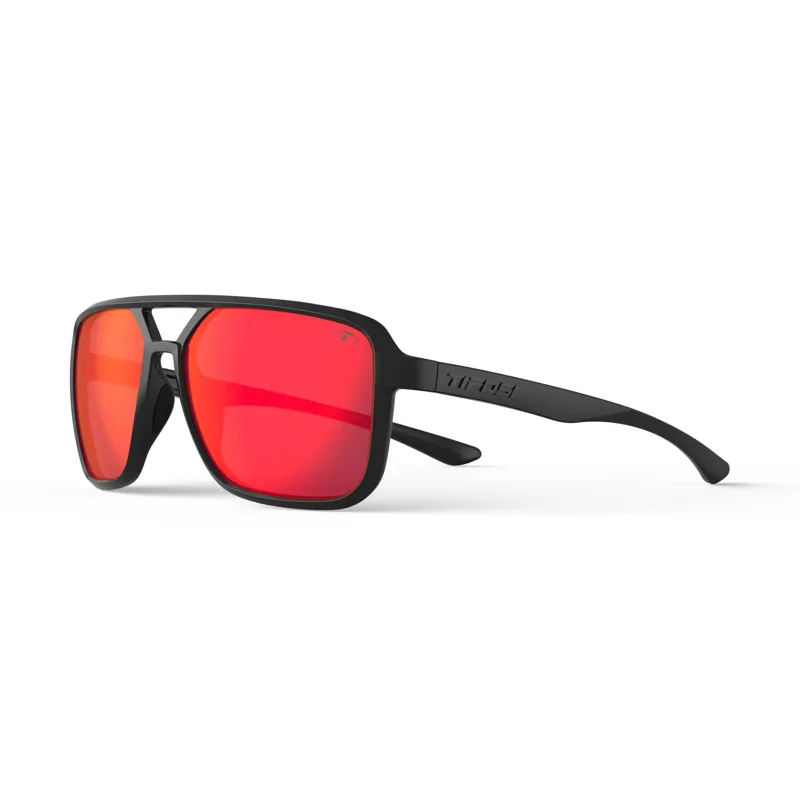 Tifosi Salto Single Lens Sunglasses - Blackout Smoke/Red Mirror-3