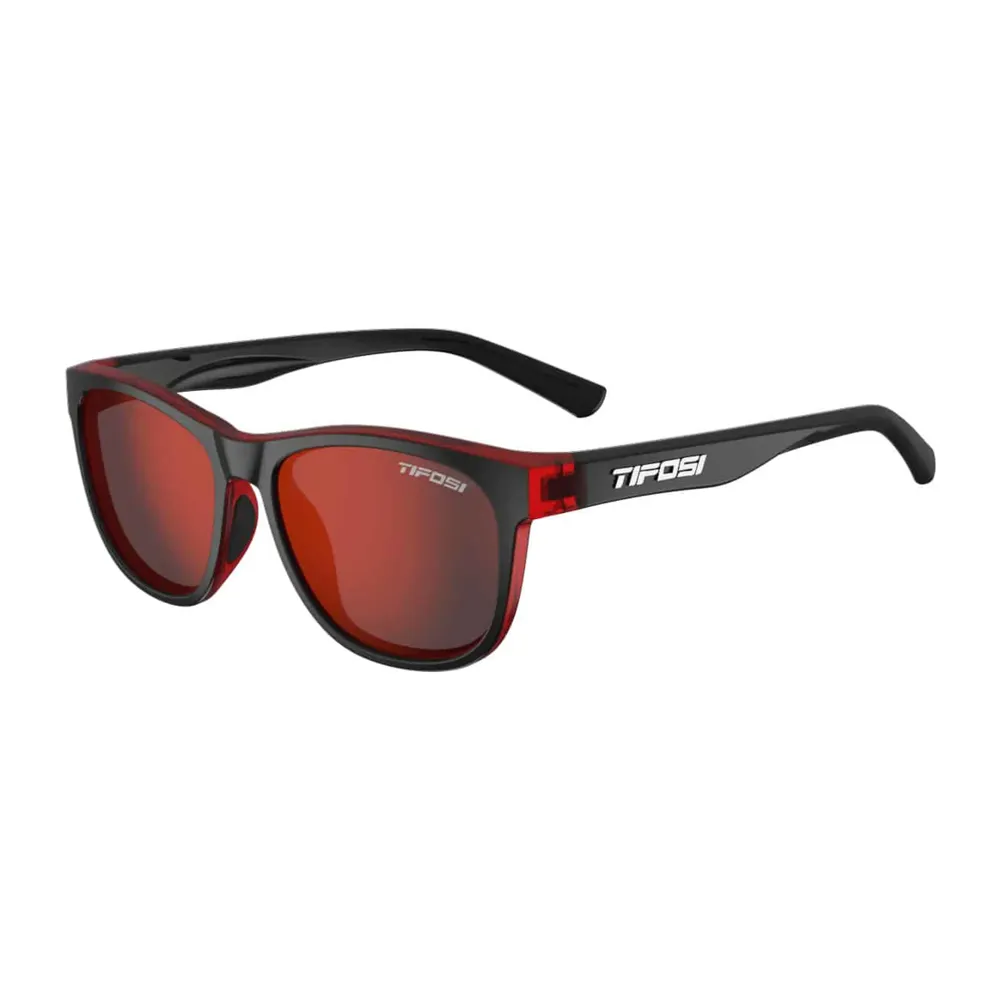 uPRISE Bikes Tifosi Swank Single Lens Sunglasses - Crimson Onyx/Red Smoke Lens | Price match, 365 day return s, 18-Month Warranty, Finance Available & Free UK Delivery