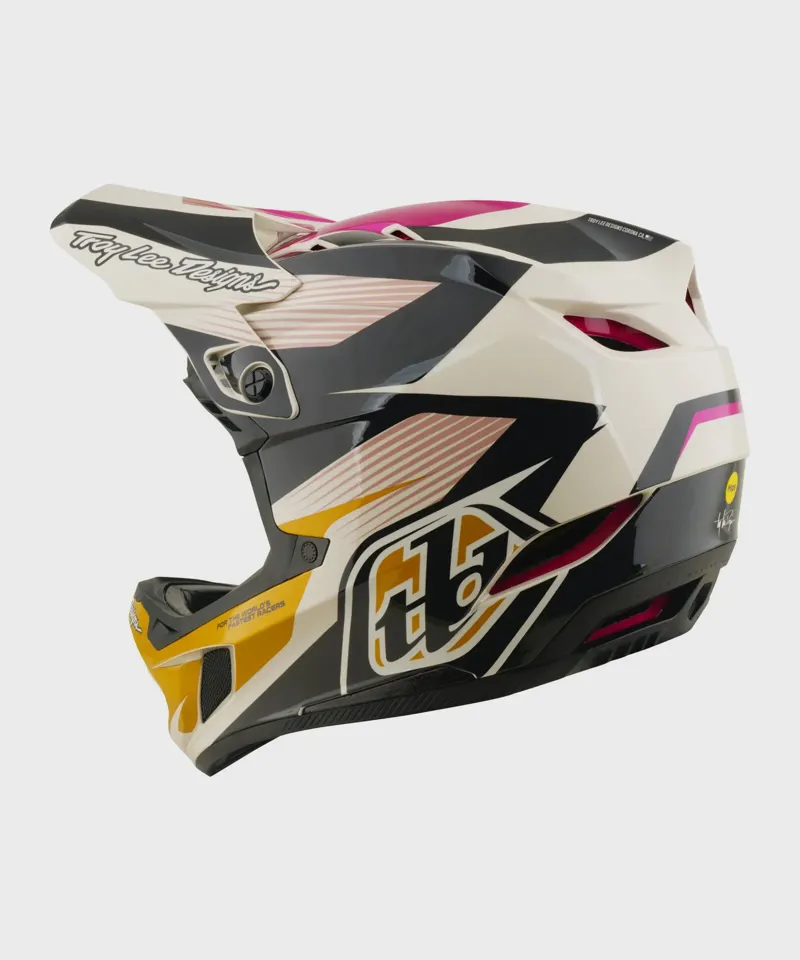 Troy Lee D4 Polyacrylate Mips Full Face MTB Helmet - Turbo Acid/Fuchsia-1