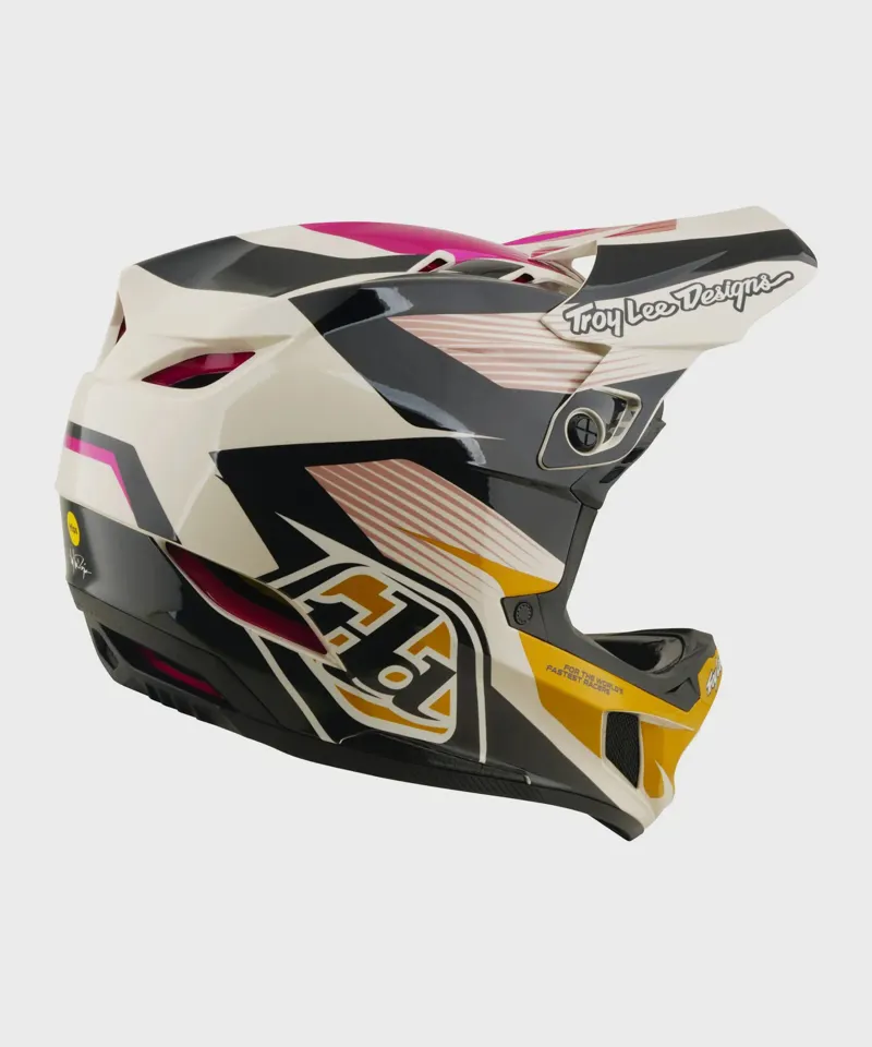Troy Lee D4 Polyacrylate Mips Full Face MTB Helmet - Turbo Acid/Fuchsia-4