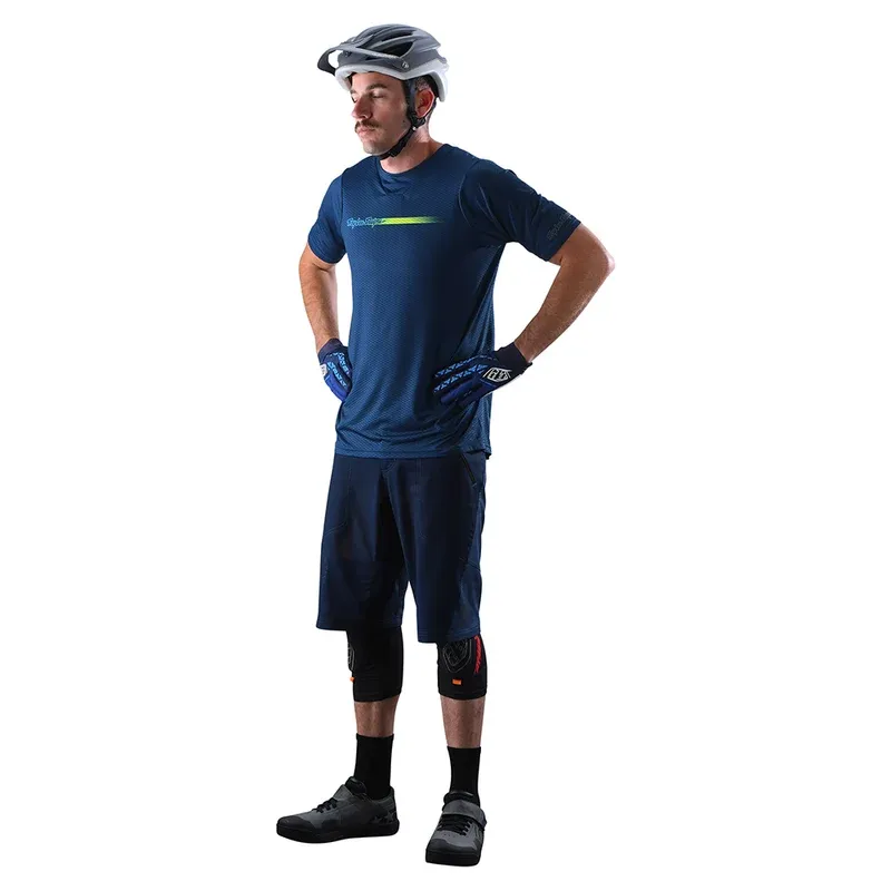 Troy Lee Skyline Air Men's Baggy Shorts W/Liner - Solid Dark Slate Blue-3