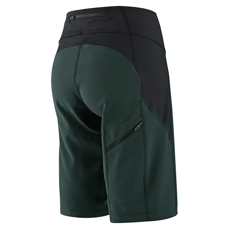 Troy Lee Luxe Women's Baggy Shorts Shell Only - Solid Steel Green-1