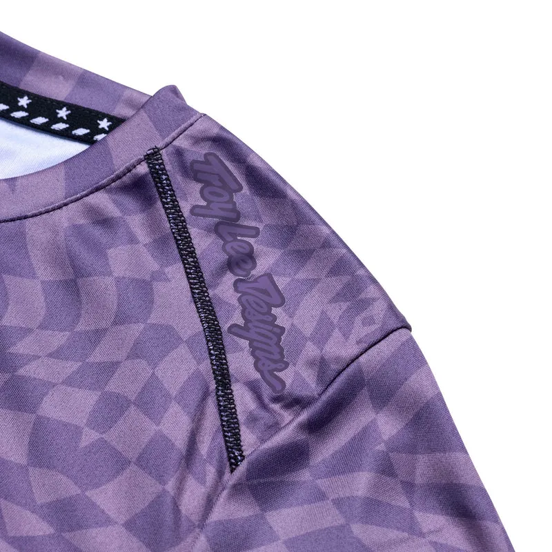 Troy Lee Lilium Women's Short Sleeve Jersey - Twisted Checkers Deep Purple-2