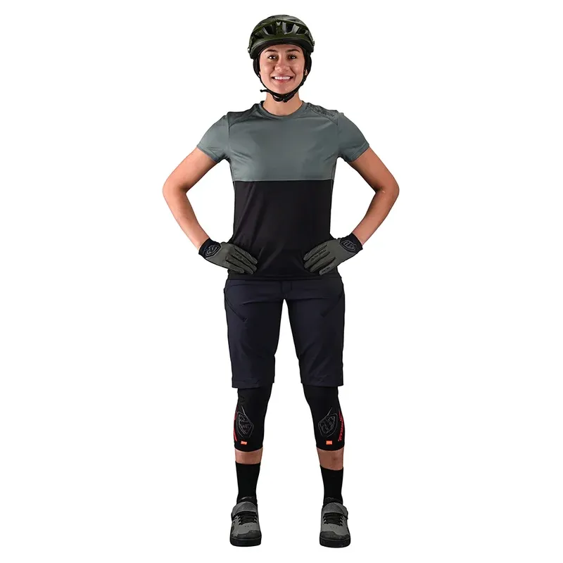 Troy Lee Lilium Women's Short Sleeve Jersey - Block Green/Black-2