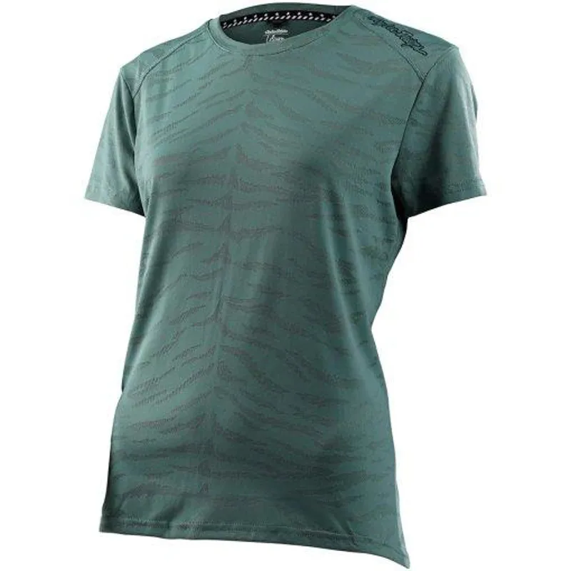Troy Lee Lilium Women's Short Sleeve Jersey - Tiger Jacquard/Steel Green