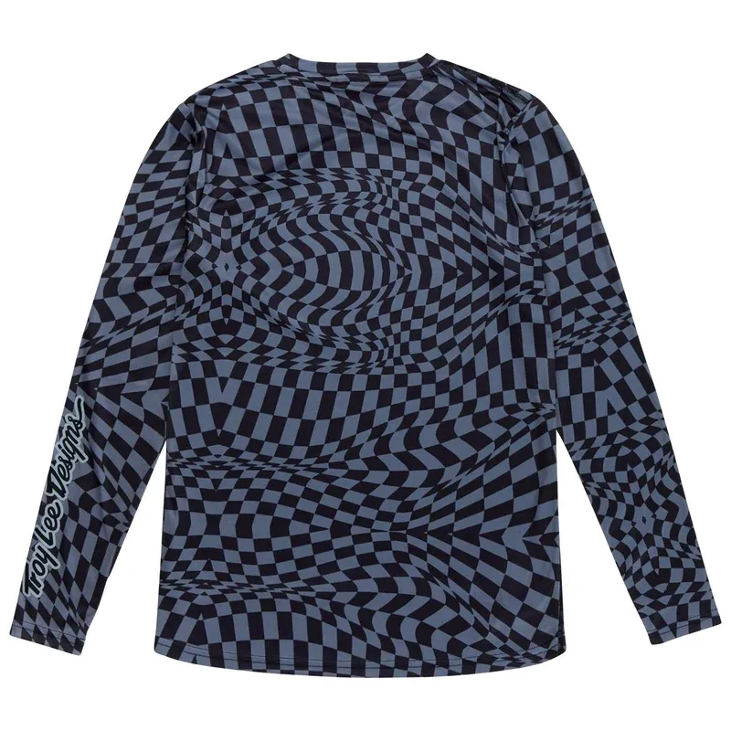 Troy Lee Lilium Women's Long Sleeve Jersey - Twisted Checkers/Black/Grey-1