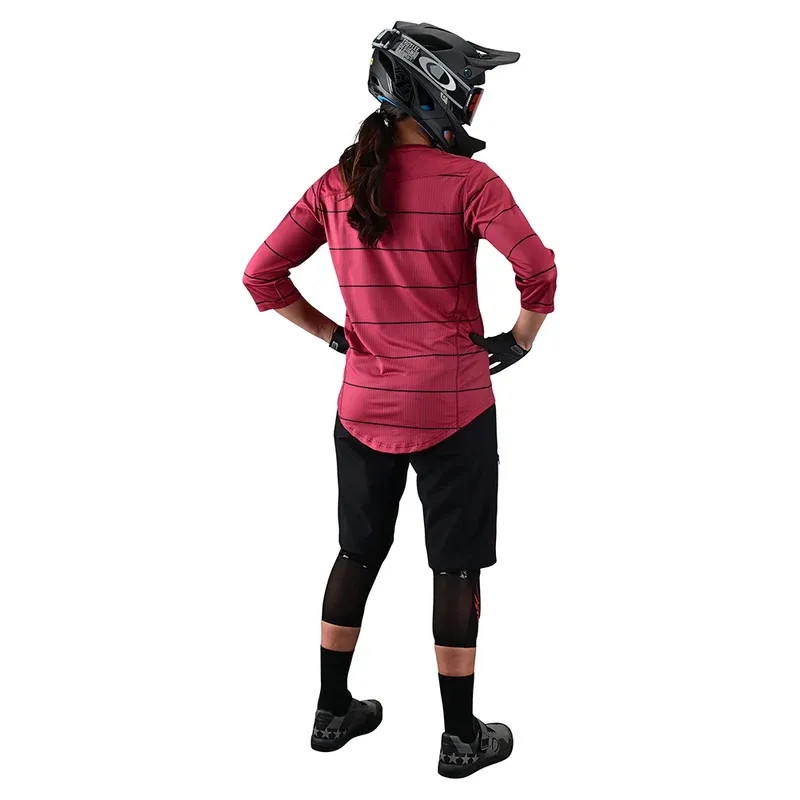 Troy Lee Mischief Women's 3/4 Sleeve Jersey - Pinstripe Elderberry-3