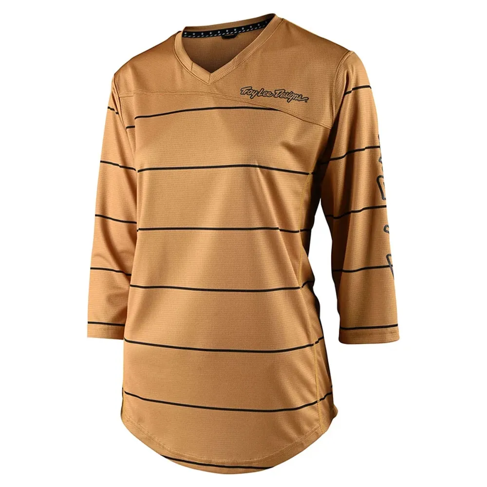 uPRISE Bikes Troy Lee Designs Troy Lee Mischief Women's 3/4 Sleeve Jersey - Pinstripe Honey | Price match, 365 day returns, 18-Month Warranty, Finance Available & Free UK Delivery